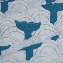 Tissu coton épais art déco baleine - Mondial Tissus