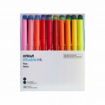 Cricut - 30 stylos assortis pointe fine infusible ink - Cricut - Mondial Tissus