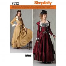 Patron Simplicity 2172.r5 - robe historique jupe veste bustier - Simplicity - Mondial Tissus