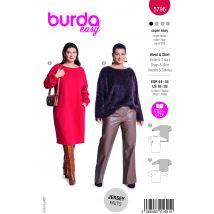 Patron burda n° 5796 robe/tee-shirt 44-54 - Burda - Mondial Tissus