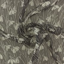 Tissu Liberty soie crêpe noir fleurs - Liberty - Mondial Tissus