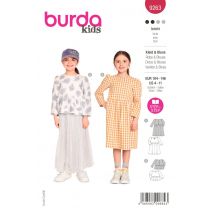 Patron BURDA 9263 Kids - Robe / blouse chic - Burda - Mondial Tissus