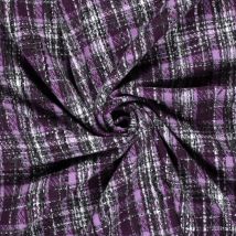 Tissu lainage tweed violet - Mondial Tissus