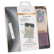 Kit couture gant magique 3 en 1 Anatole gris biais Liberty - Com'1 idée - Mondial Tissus