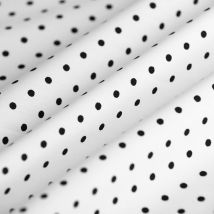 Tissu popeline coton pois noir blanc - Mondial Tissus