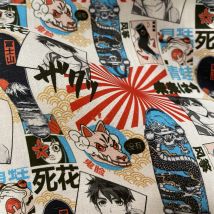 Tissu coton enduit imprimé manga - Mondial Tissus
