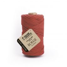 Coton cablé recyclé macramé 2mm rouge pale 100m - Graine Créative - Mondial Tissus