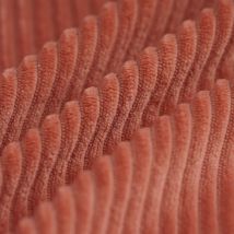 Tissu velours côtelé polyester grosses côtes Blush - Mondial Tissus