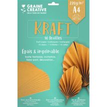 Pochette de 10 feuilles A4 papier Kraft épais 220 gr - Graine Créative - Mondial Tissus