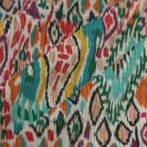 Tissu crêpe coton Ikat multicolore - Mondial Tissus