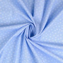 Tissu popeline coton mini ancres bleu