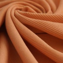 Tissu maille nid abeille Terracotta - Mondial Tissus