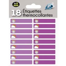 18 etiquettes thermocollantes violet