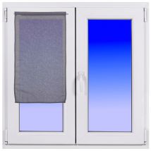 Paire de vitrages uni gris 45x90 - MT - Mondial Tissus