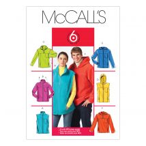 Patron McCall's 5252XM Vestes et Gilets à col montant ou à capuche pour femmes/ hommes du S au L - McCall's - Mondial Tissus