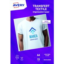Lot de 15 transferts T-shirt textiles blancs ou clairs A4 laser - Mondial Tissus