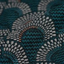 Tissu jacquard Zama vert émeraude - Mondial Tissus