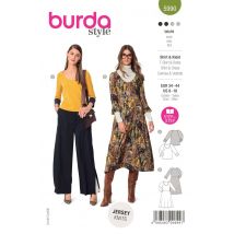 Patron Burda 5990 robe col rond 36 au 46 - Burda - Mondial Tissus