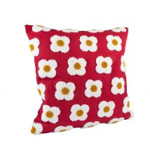 Housse de coussin fleurs pop jaune 40x40cm - MT - Mondial Tissus