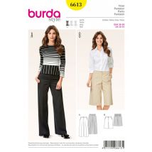 Patron Burda 6613 Pantalon et bermuda du 36 au 50 - Burda - Mondial Tissus