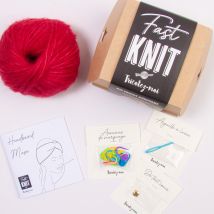 Kit DIY tricot - Fast Knit head-band Musa rouge sans aiguille - Tricotez-moi - Mondial Tissus