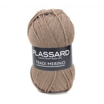 Pelote de fil à tricoter Tradi-merino marron 200m - Plassard