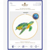 Kit point de croix tortue tranquille - DMC - Mondial Tissus