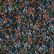 Tissu "Tiny Flowers" gabardine coton noir fleuris - See You At Six - See You at Six - Mondial Tissus