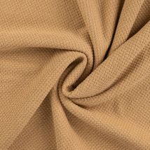Tissu éponge bouclette camel - Mondial Tissus