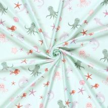 Tsssu maillot de bain anti uv recyclé animaux marins menthe - Mondial Tissus