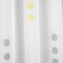 Tissu voile blanc rond jaunes - Mondial Tissus