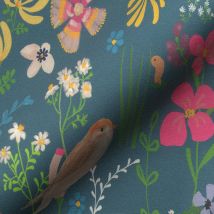 Toile outdoor impression digitale fleurs du jardin multico - Mondial Tissus