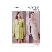 Patron Vogue 1936F5- robe style blazer du 44 au 52 - Vogue - Mondial Tissus