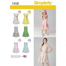 Patron Simplicity S1456.K5 - Robe Fille Avec Choix Corsages Chapeau 1- 4 Ans - Simplicity - Mondial Tissus