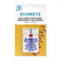 Aiguilles machine Schmetz universelles double broderie 3,0/75 130/705 H-E ZWI NE 3,0. - Schmetz - Mondial Tissus