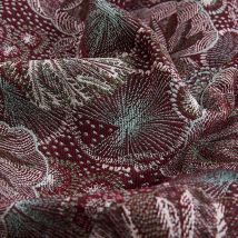 Tissu jacquard cotonnade bordeaux - Mondial Tissus