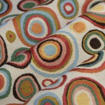 Tissu jacquard magma blanc - Mondial Tissus