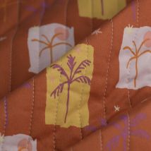Tissu matelassé palmier terracotta - Mondial Tissus