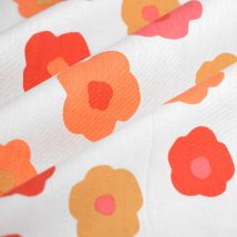 Tissu bachette bold flowers rouge - MT - Mondial Tissus