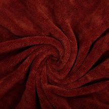 Tissu éponge bambou doudou brique - Mondial Tissus