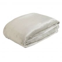 Plaid uni gris clair 220x240 cm - MT - Mondial Tissus