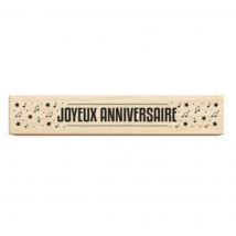 Tampons en bois rectangle inscription "Joyeux anniversaire" - Bernette - Mondial Tissus