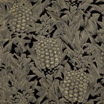 Tissu jacquard ananas noirs - Thevenon - Mondial Tissus