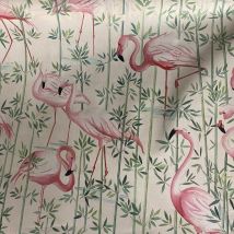 Tissu cretonne de coton enduite imprimé flamand rose enduction acrylique - Thevenon - Thevenon - Mondial Tissus