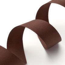 Ruban gros grain marron 25 mm - MT - Mondial Tissus