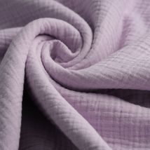 Tissu double gaze Gaby lilas - Mondial Tissus