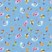 Tissu coton La Super Patrouille bleu - Mondial Tissus