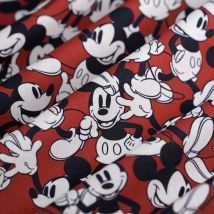 Tissu cretonne licence Mickey Mouse rouge - Mondial Tissus