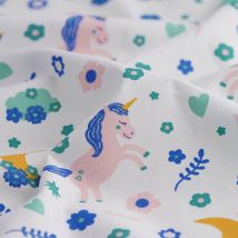 Toile à draps licorne blanche - MT - Mondial Tissus