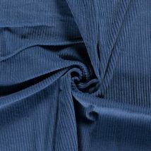 Tissu velours grosses côte lourd 100% coton bleu jean - Mondial Tissus
